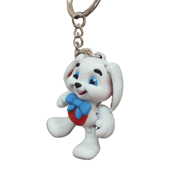 Mavi Tavşan Figürlü Hareketli 3D Anahtarlık