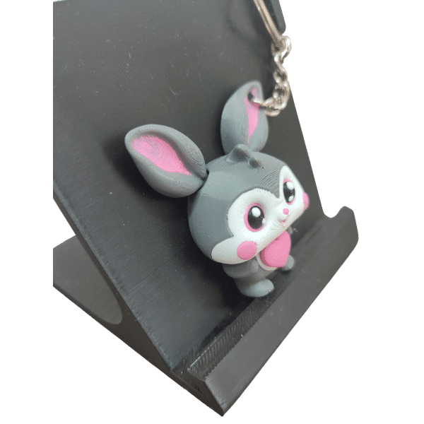 Kalpli Tavşan Figürlü Hareketli 3D Anahtarlık