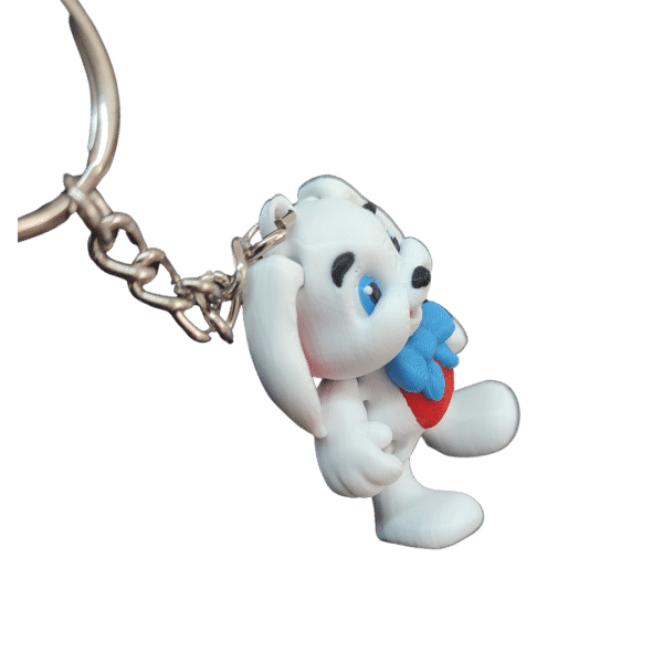 Mavi Tavşan Figürlü Hareketli 3D Anahtarlık