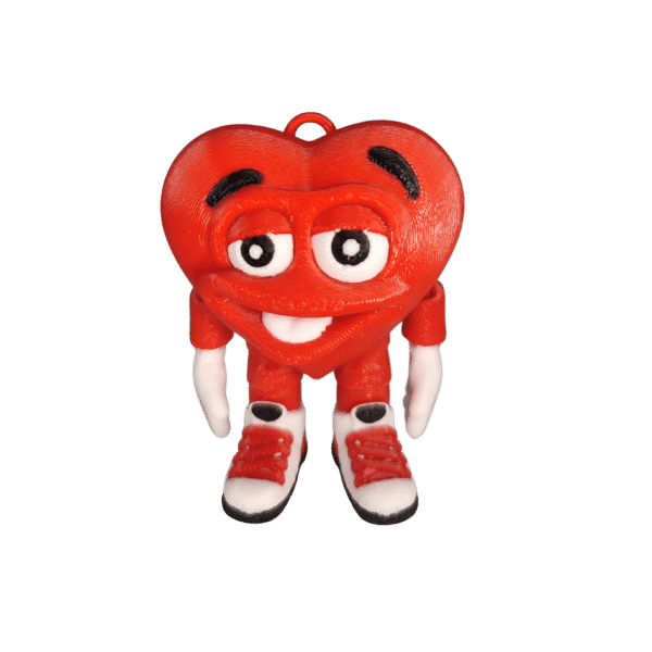 Kalp Figürlü Hareketli 3D Anahtarlık