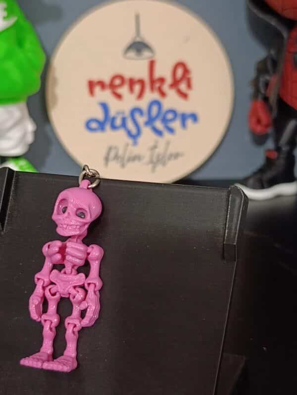 Hareketli İskelet Anahtarlık ( pembe )
