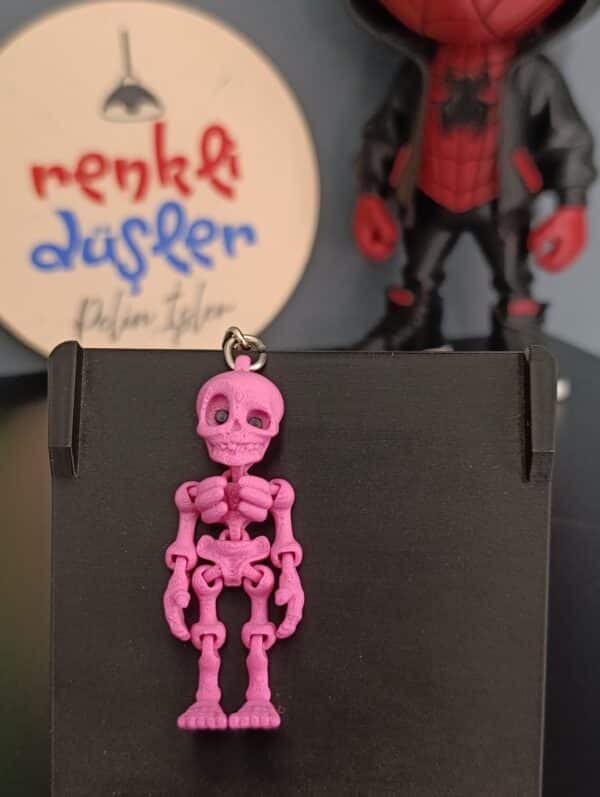 Hareketli İskelet Anahtarlık ( pembe )