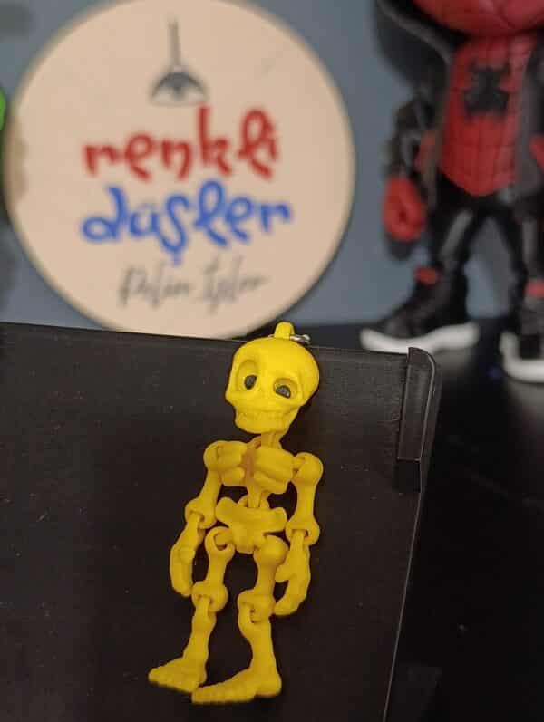 Hareketli İskelet Anahtarlık  ( sarı )