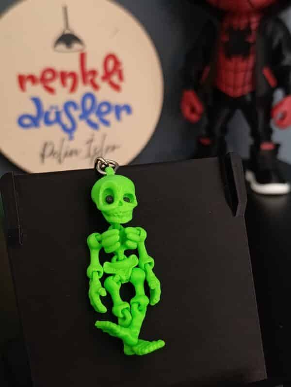 Hareketli İskelet Anahtarlık ( yeşil )