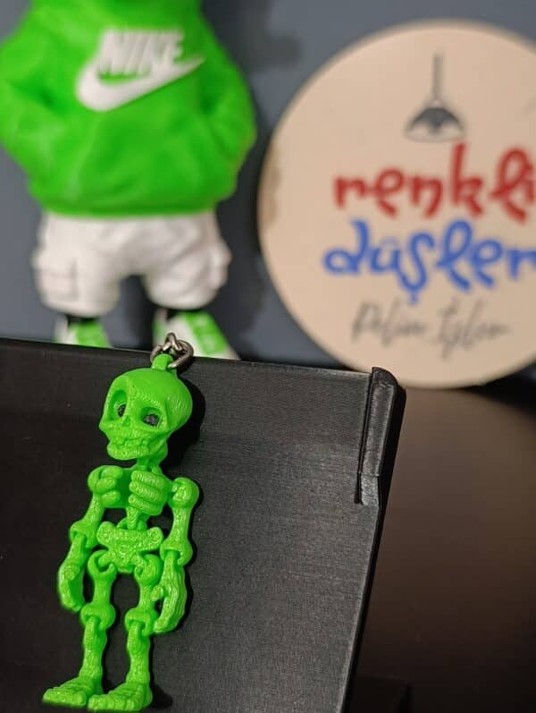 Hareketli İskelet Anahtarlık ( yeşil )