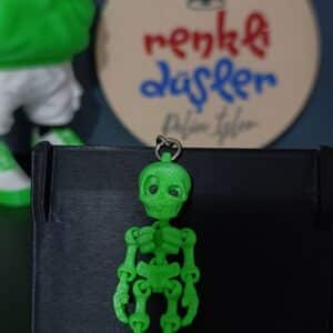 Hareketli İskelet Anahtarlık ( yeşil )