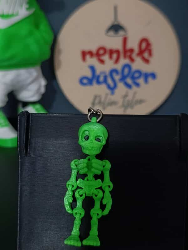 Hareketli İskelet Anahtarlık ( yeşil )