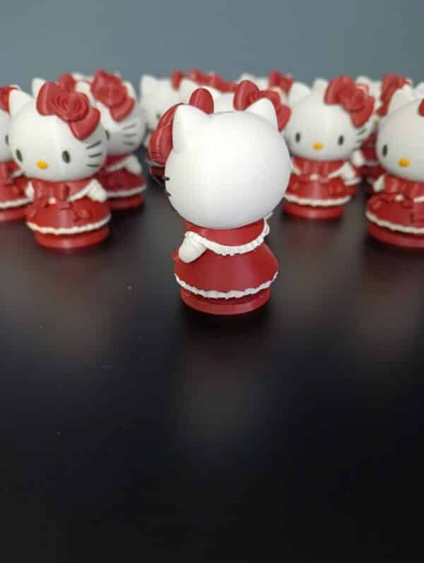 Hello Kitty 3D Figürü ( 10 Cm )  Kırmızı elbiseli