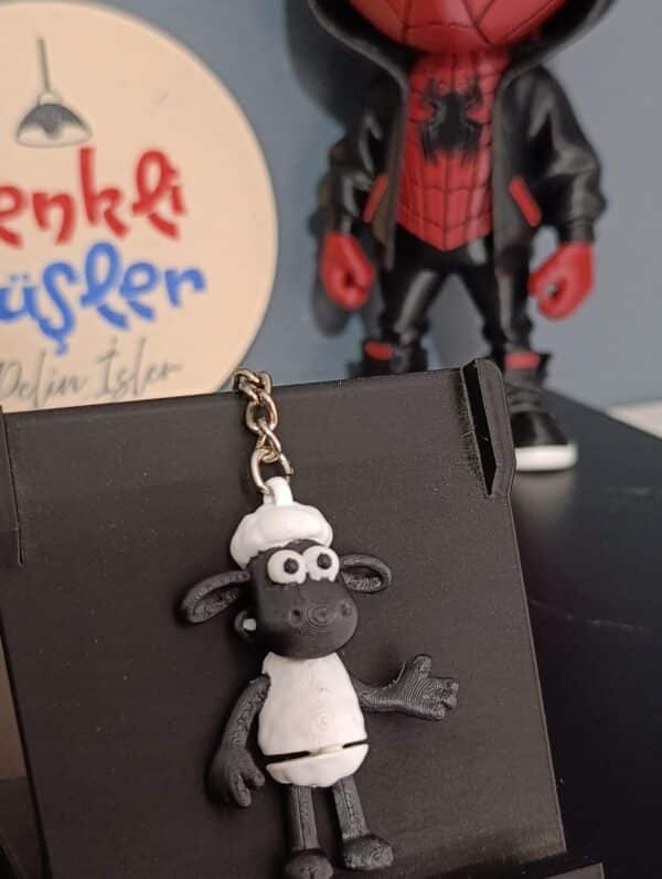 Koyun Shaun Figürlü Hareketli 3D Anahtarlık 6cm