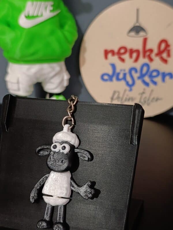 Koyun Shaun Figürlü Hareketli 3D Anahtarlık 6cm