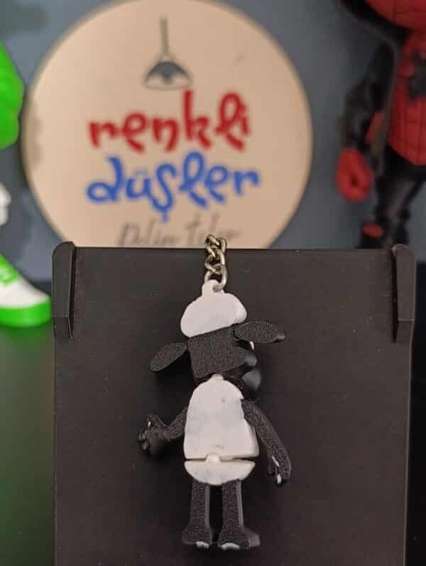 Koyun Shaun Figürlü Hareketli 3D Anahtarlık 6cm