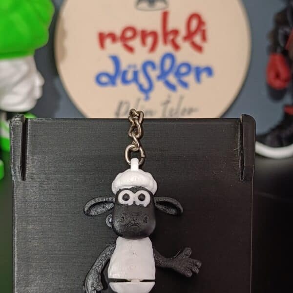 Koyun Shaun Figürlü Hareketli 3D Anahtarlık 6cm