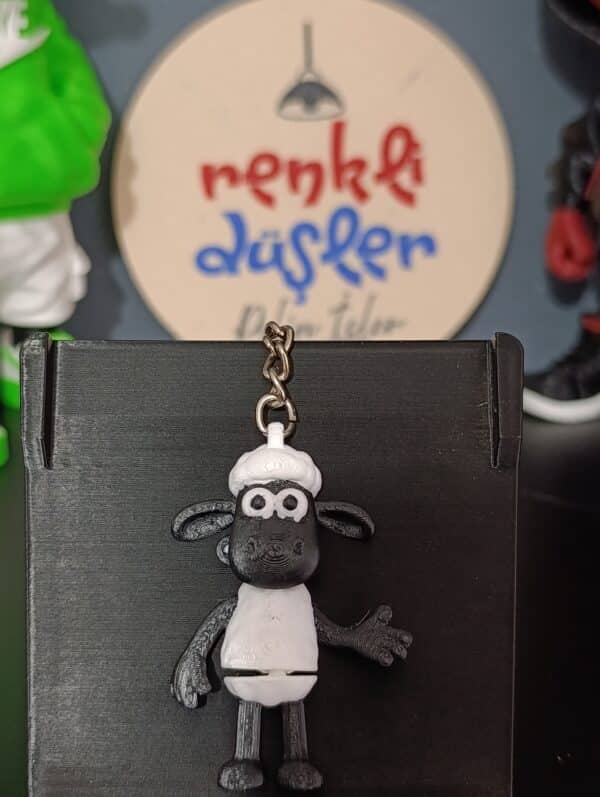 Koyun Shaun Figürlü Hareketli 3D Anahtarlık 6cm