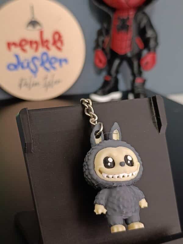 Labubu  3D Anahtarlık 6 cm  ( gri )