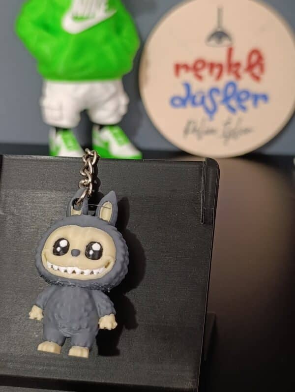 Labubu  3D Anahtarlık 6 cm  ( gri )