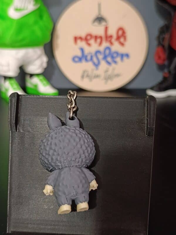 Labubu  3D Anahtarlık 6 cm  ( gri )