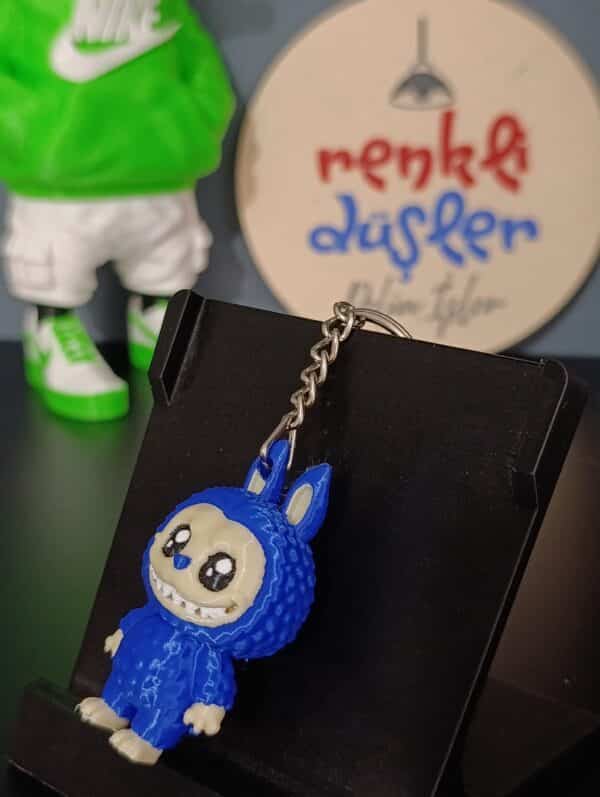 Labubu  3D Anahtarlık 6 cm  ( mavi )