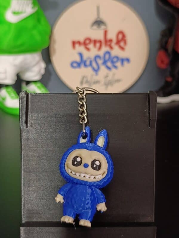 Labubu  3D Anahtarlık 6 cm  ( mavi )