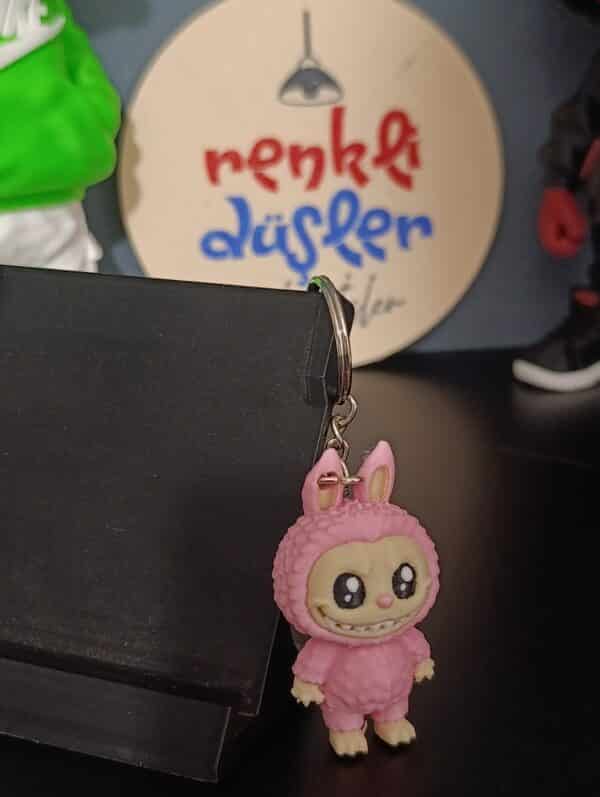 Labubu 3D Anahtarlık 6 Cm ( pembe )