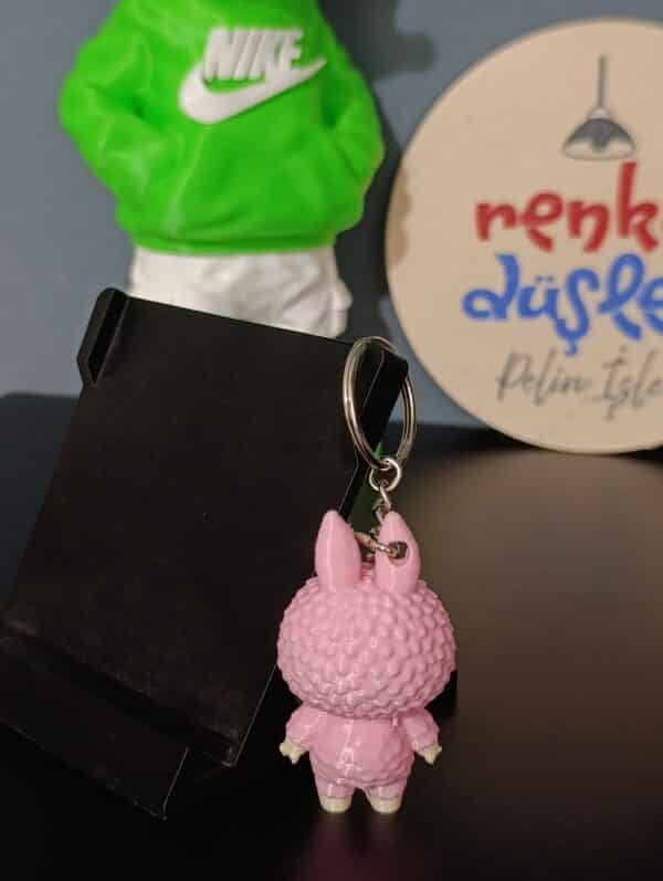 Labubu 3D Anahtarlık 6 Cm ( pembe )