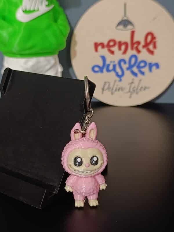 Labubu 3D Anahtarlık 6 Cm ( pembe )