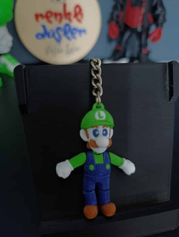 Luigi 3D Hareketli Anahtarlık (6 cm )  Süper Mario