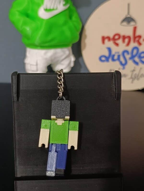 minecraft  Steve Fgürlü 3D Hareketli Anahtarlık