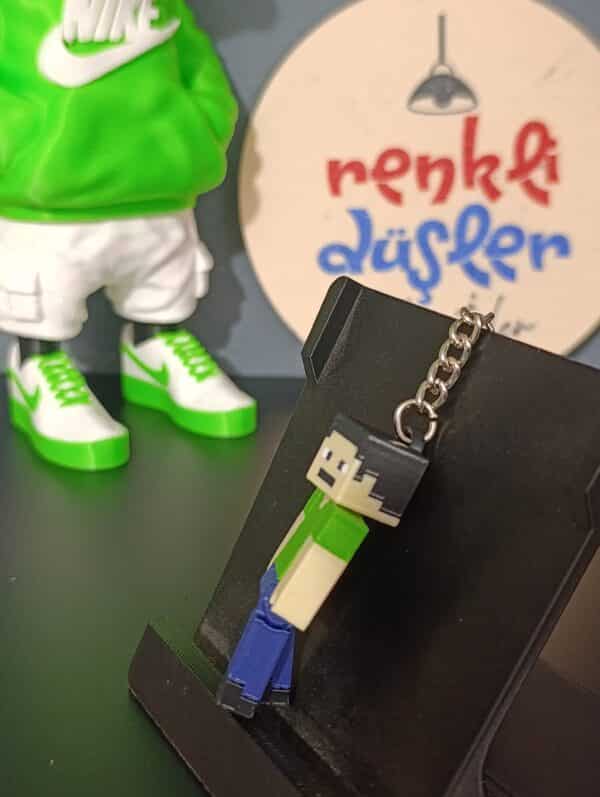 minecraft  Steve Fgürlü 3D Hareketli Anahtarlık