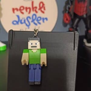 minecraft  Steve Fgürlü 3D Hareketli Anahtarlık