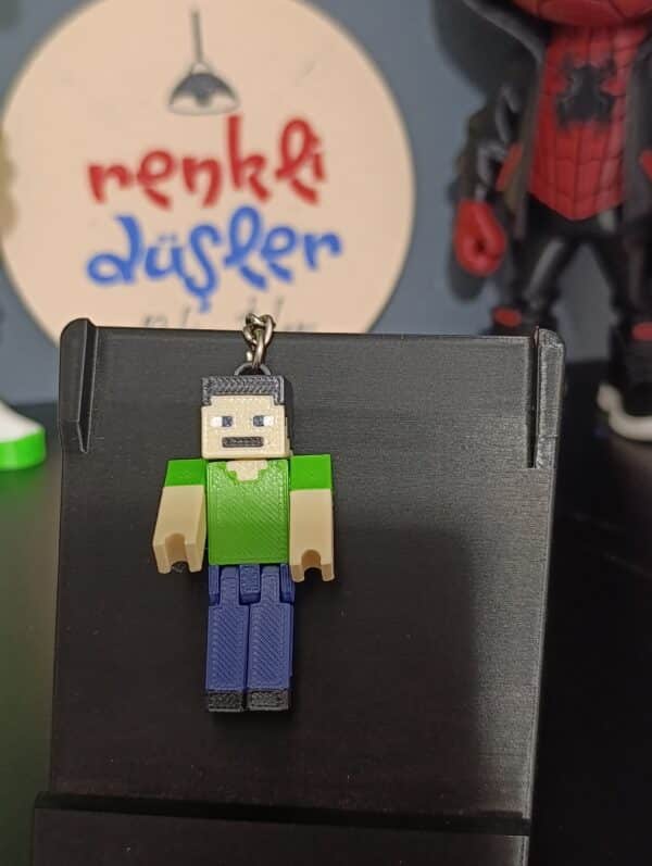 minecraft  Steve Fgürlü 3D Hareketli Anahtarlık