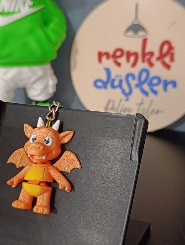 sevimli Ejderha  Figürlü 3D Hareketli Anahtarlık 6 cm