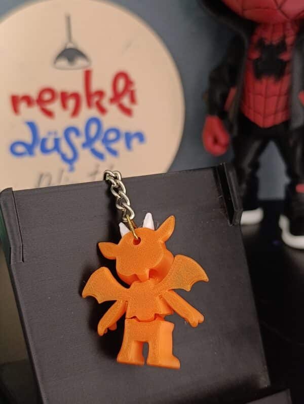sevimli Ejderha  Figürlü 3D Hareketli Anahtarlık 6 cm