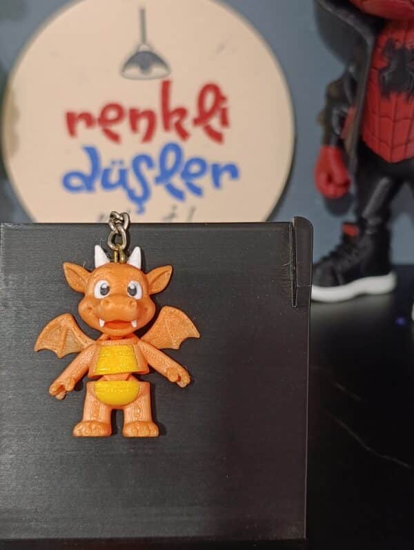 sevimli Ejderha  Figürlü 3D Hareketli Anahtarlık 6 cm