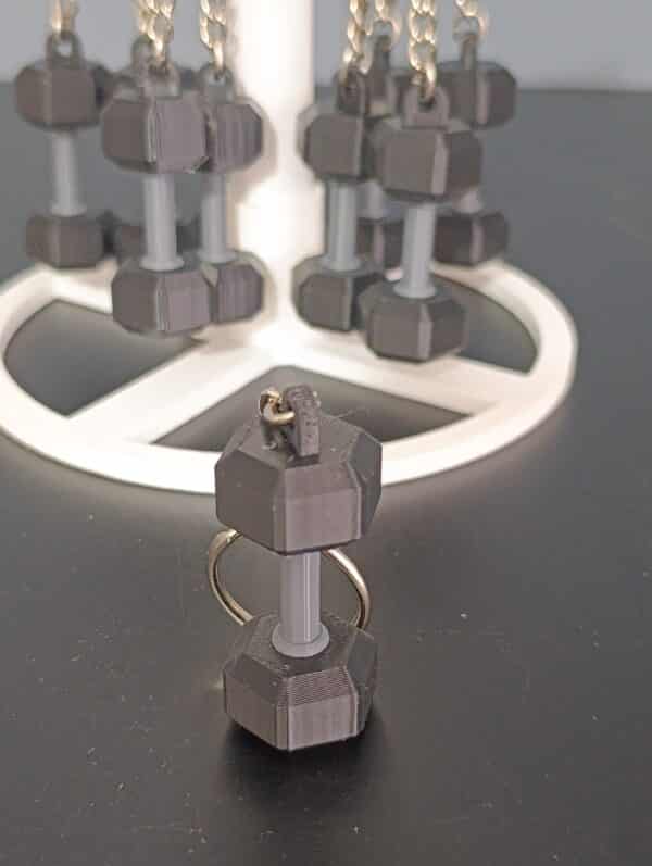 Yuvarlak Dambıl Figürlü Hareketli 3D Anahtarlık