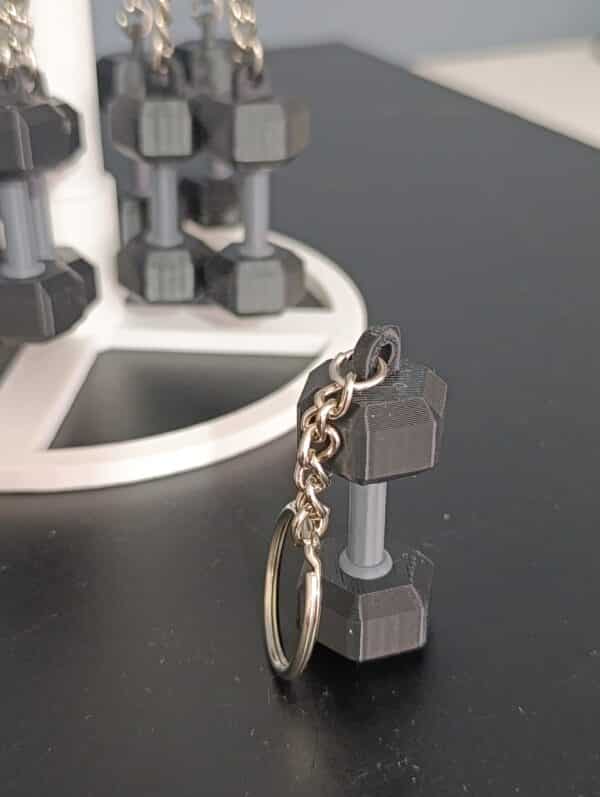 Yuvarlak Dambıl Figürlü Hareketli 3D Anahtarlık