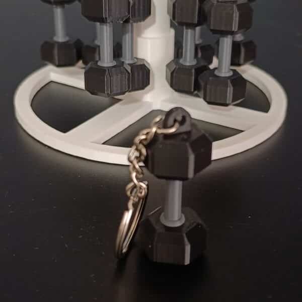 Yuvarlak Dambıl Figürlü Hareketli 3D Anahtarlık