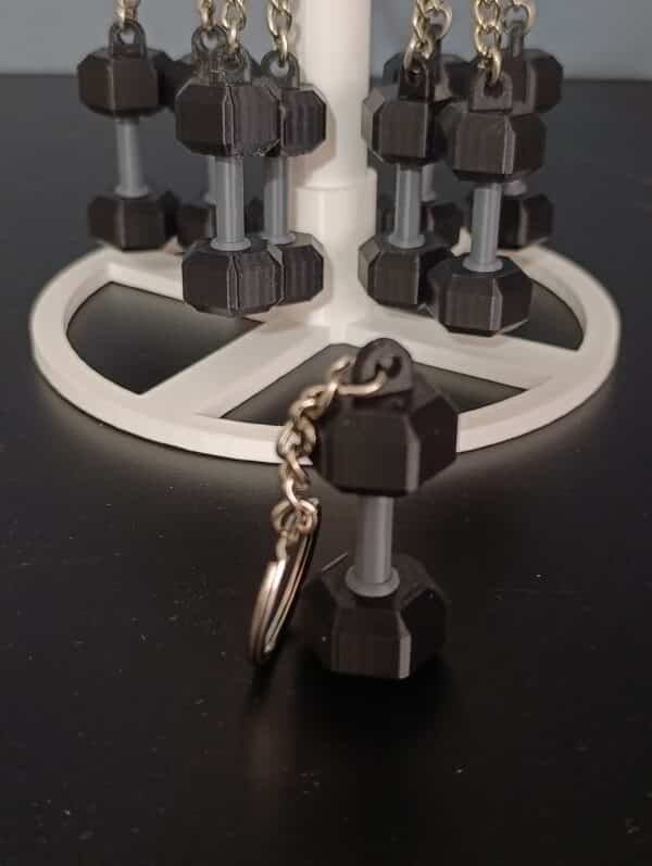 Yuvarlak Dambıl Figürlü Hareketli 3D Anahtarlık